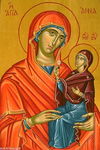 Anna web 18-2-2008 021.jpg - Die Heilige Anna und die Mutter Gottes. Da Christus zu diesem Zeitpunkt noch nicht geboren war, hält Maria anstelle des Kreuzes eine Lilie in ihrer rechten Hand.